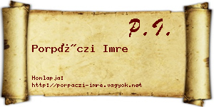 Porpáczi Imre névjegykártya